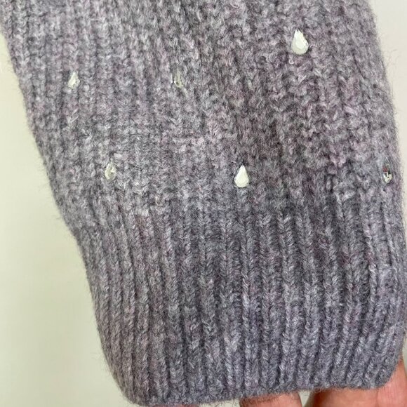 J. Crew Puff Sleeve Rhinestone sweater Supersoft yarn Wool Alpaca Large Sparkly - Picture 6 of 10